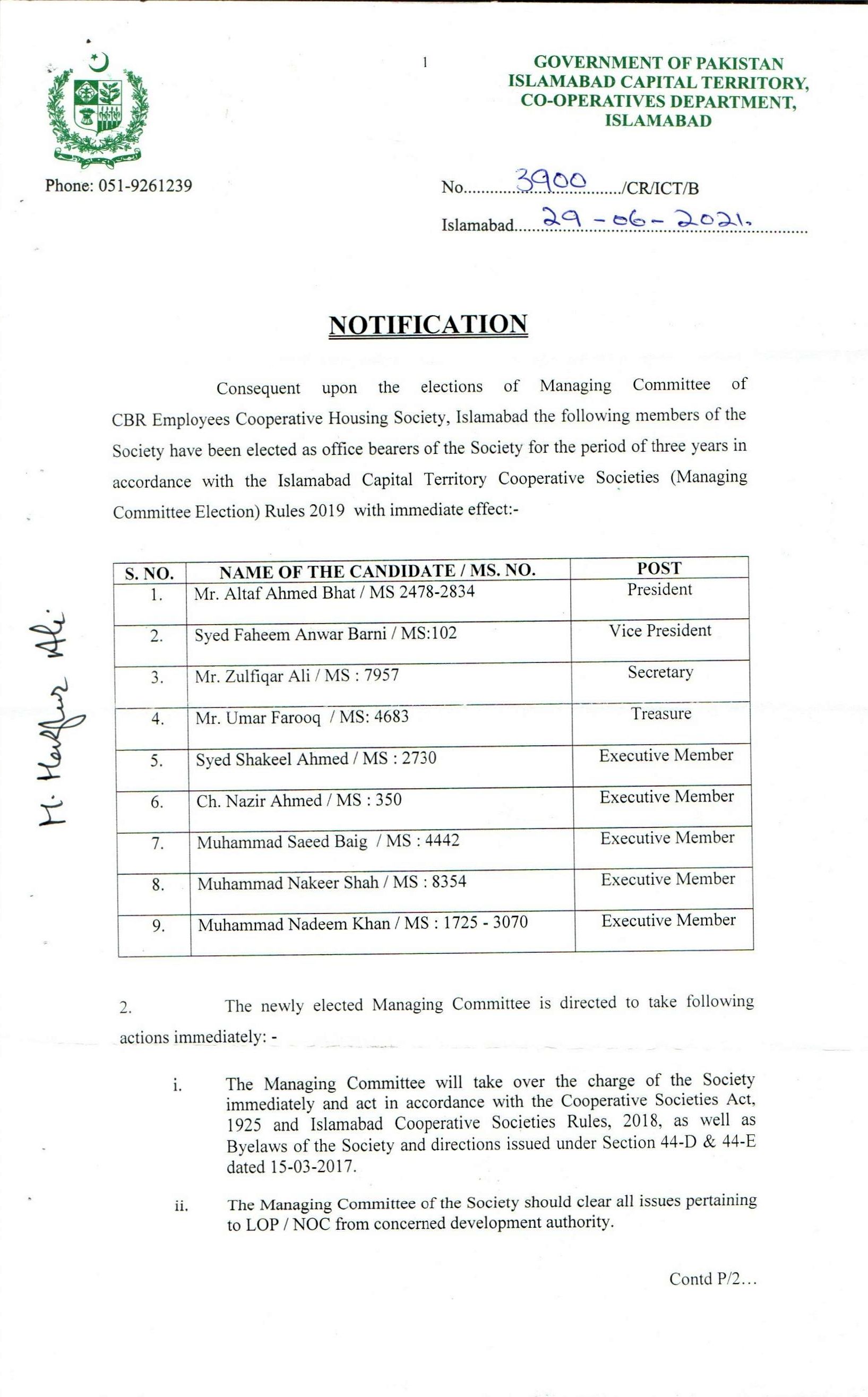 Mgt Notification 2021