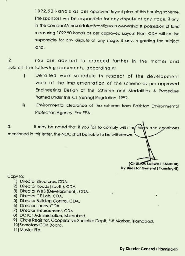 NOC Phase-I, CBR ECHS